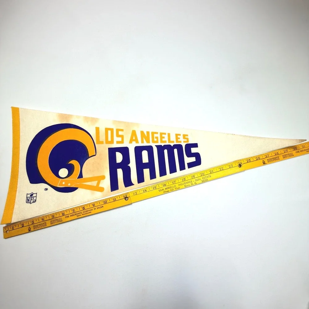 Los Angeles Rams Vintage NFL Felt Pennant Helmet Logo 30